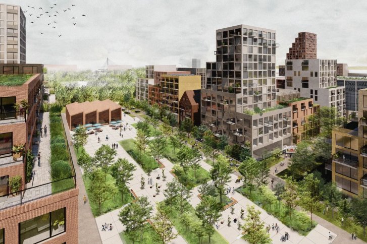De wijk van de toekomst: plek voor 10.000 mensen, 21.500 fietsen en 0 auto’s op straat