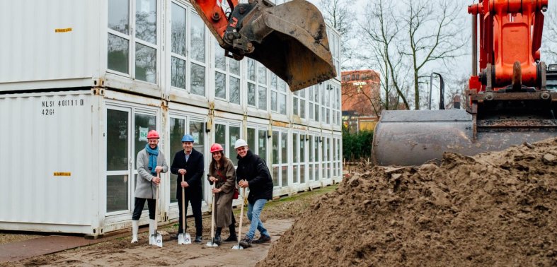 Start bouw tijdelijke woningen Pagelaan in Utrecht